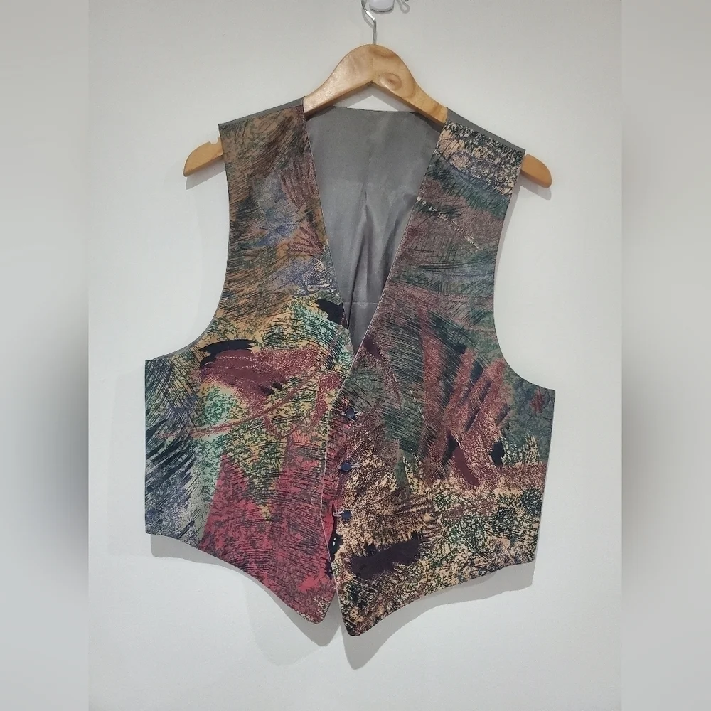 Artisan Hand-Made one Of A Kind REVERSEABLE quilted vest Size M - Picture 2 of 14